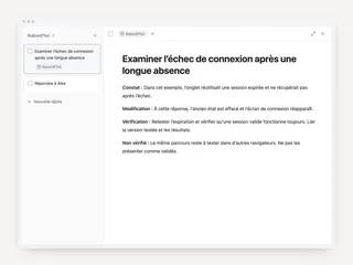 Des notes centrées sur les tâches : de la question à la solution
