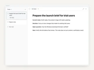 Use MCP to continue work from your existing tasks and notes